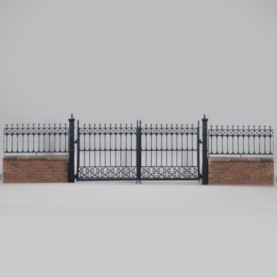 New: Black Straight Iron Driveway Gates 10FT X 6FT WS2