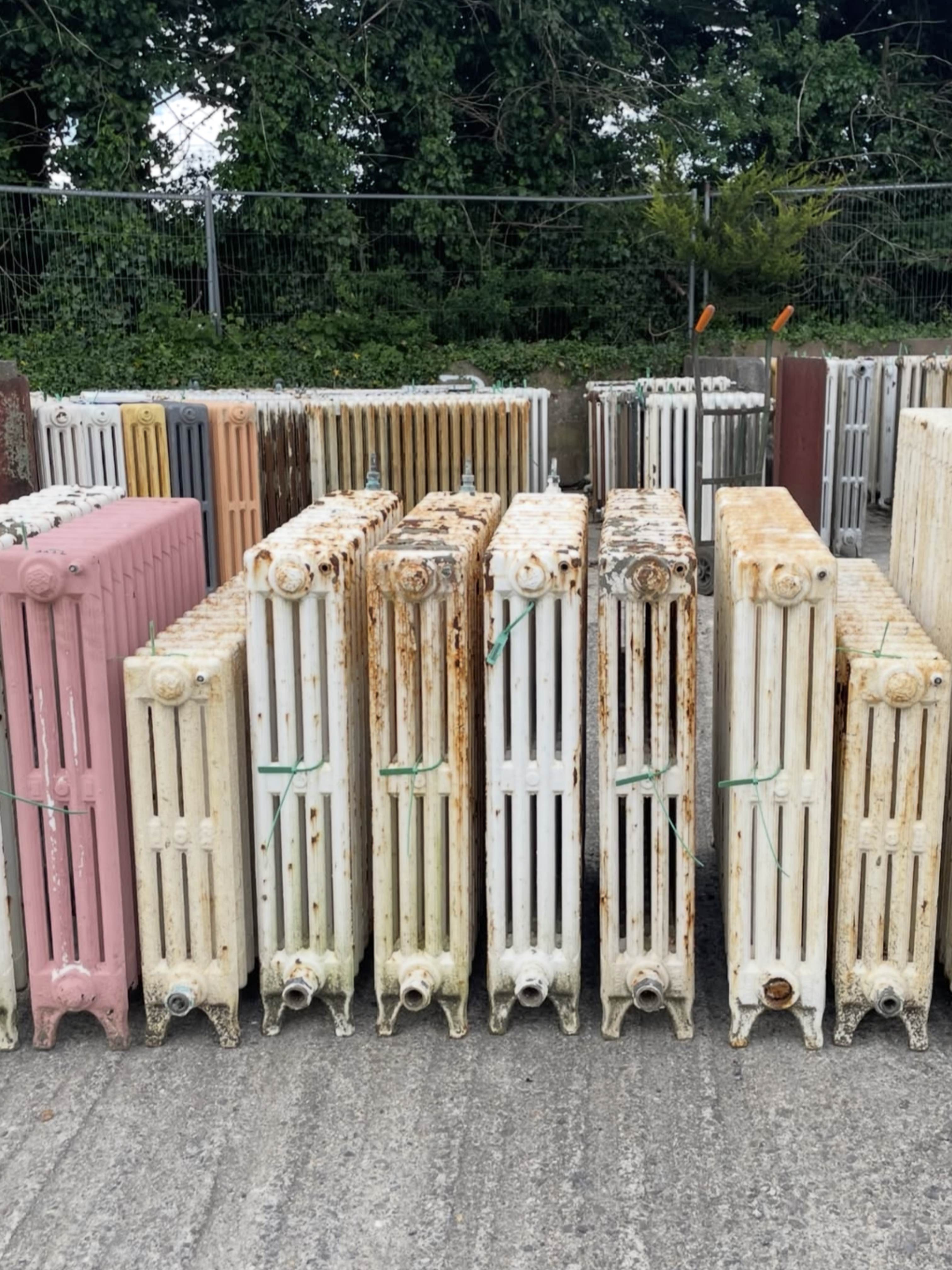 Reclaimed radiators awaiting restoration