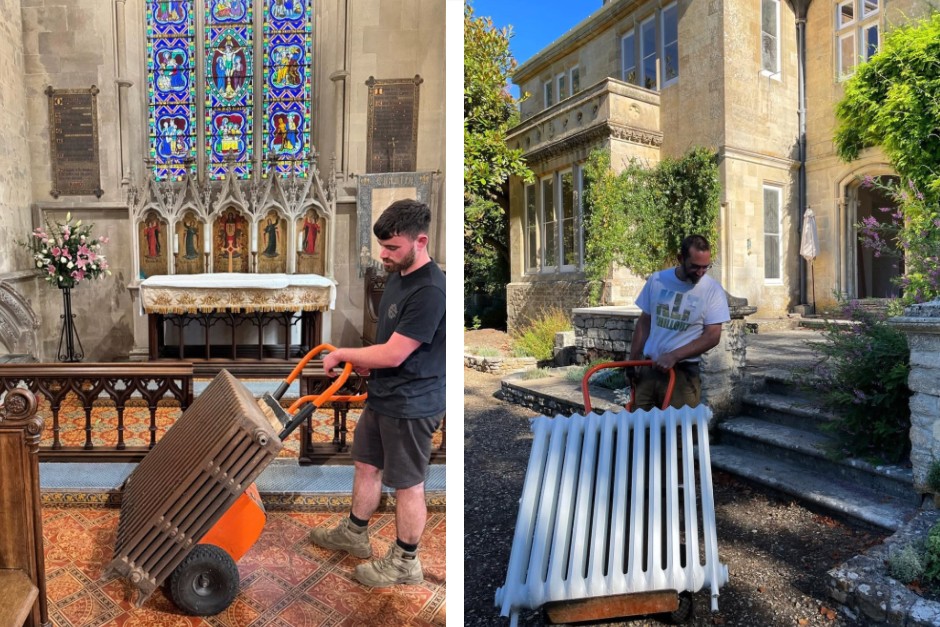 Reclaimed Radiators being salvaged and delivered