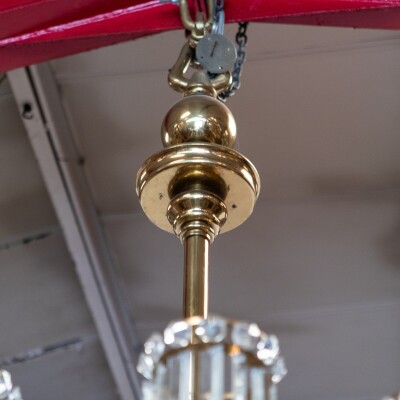 Giant Reclaimed Brass & Crystal Chandelier | >4m Tall