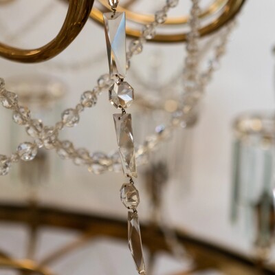 Giant Reclaimed Brass & Crystal Chandelier | >4m Tall