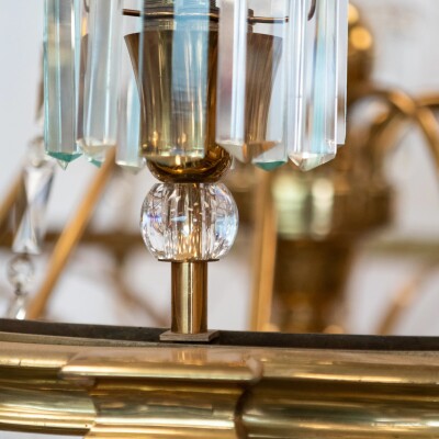 Giant Reclaimed Brass & Crystal Chandelier | >4m Tall