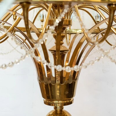 Giant Reclaimed Brass & Crystal Chandelier | >4m Tall