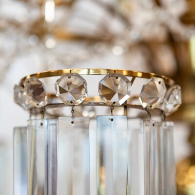 Giant Reclaimed Brass & Crystal Chandelier | >4m Tall