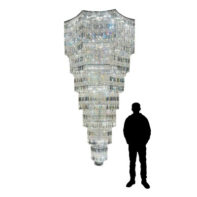 Reclaimed Grand Eight Tier Centre Piece Chandelier | 2.9 Meters High x 1.3 Meter