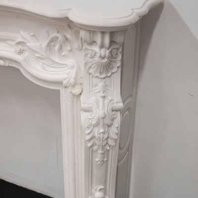French Louis XV Fireplace Surround in Statuary Marble I Pair available