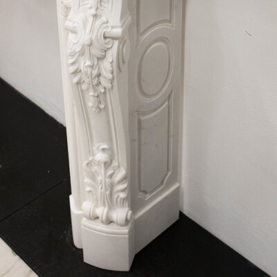 French Louis XV Fireplace Surround in Statuary Marble I Pair available