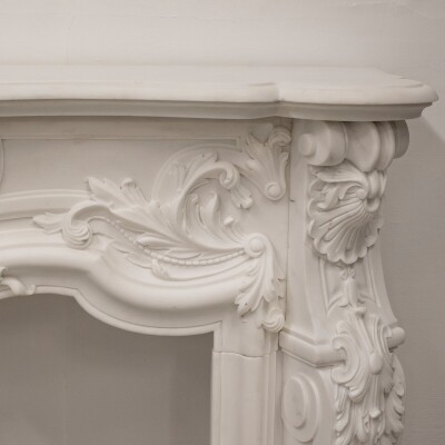 French Louis XV Fireplace Surround in Statuary Marble I Pair available