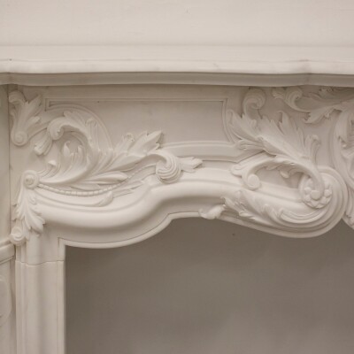 French Louis XV Fireplace Surround in Statuary Marble I Pair available