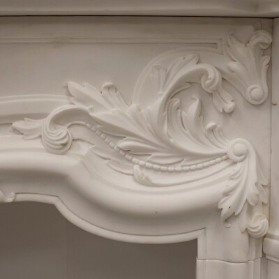 French Louis XV Fireplace Surround in Statuary Marble I Pair available