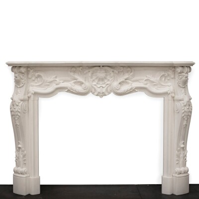French Louis XV Fireplace Surround in Statuary Marble I Pair available