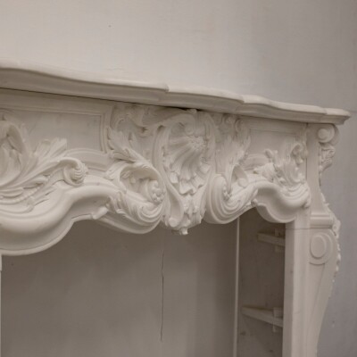 French Louis XV Fireplace Surround in Statuary Marble I Pair available