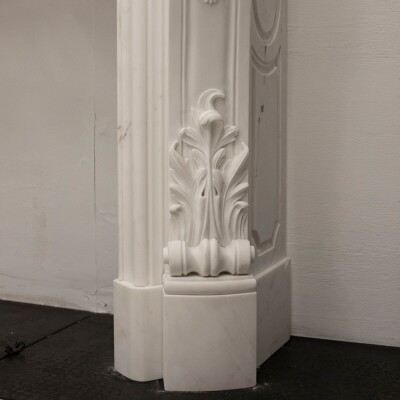 French Louis XV Fireplace Surround in Statuary Marble I Pair available
