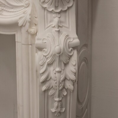 French Louis XV Fireplace Surround in Statuary Marble I Pair available
