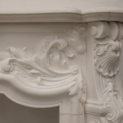 French Louis XV Fireplace Surround in Statuary Marble I Pair available
