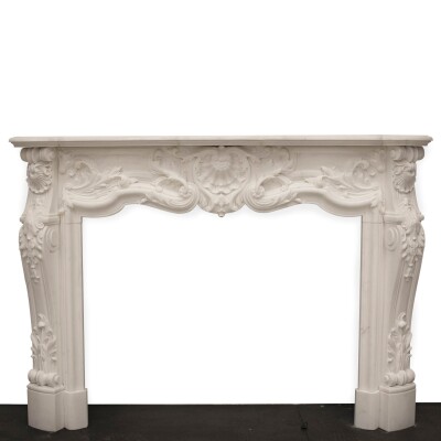 French Louis XV Fireplace Surround in Statuary Marble I Pair available