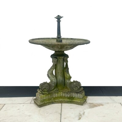 Antique Lead Garden Water Fountain