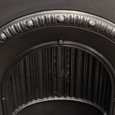 Antique Cast Iron Arched Fireplace Insert With Finials