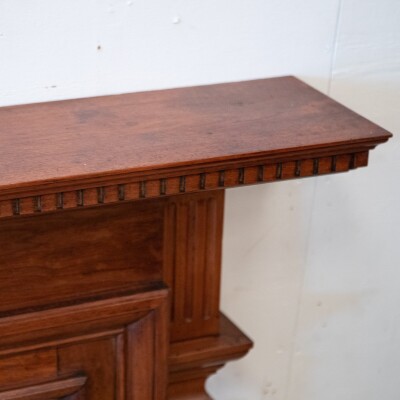 Antique Carved American Walnut Fireplace Surround