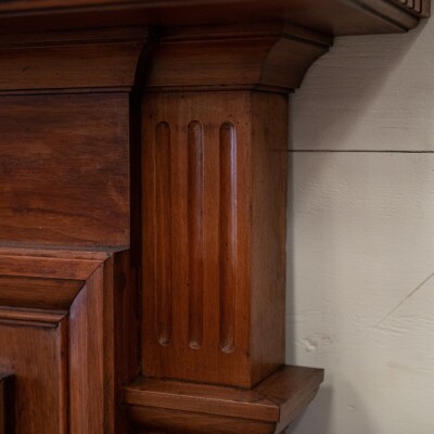 Antique Carved American Walnut Fireplace Surround