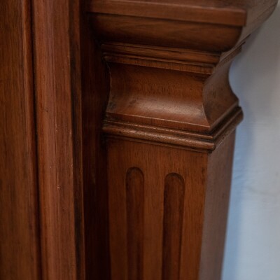 Antique Carved American Walnut Fireplace Surround
