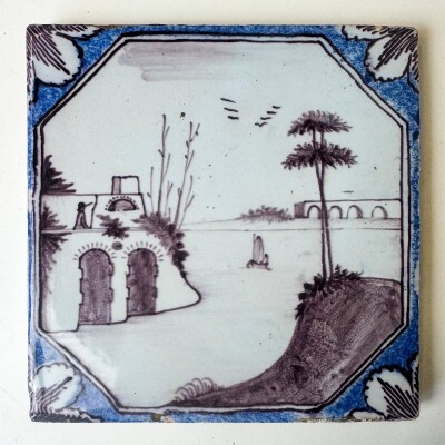 Antique Manganese Blue Dutch Delft Tiles
