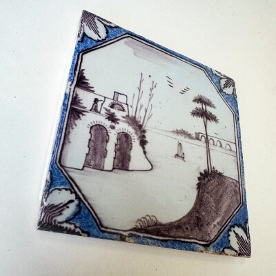 Antique Manganese Blue Dutch Delft Tiles
