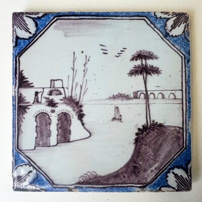 Antique Manganese Blue Dutch Delft Tiles