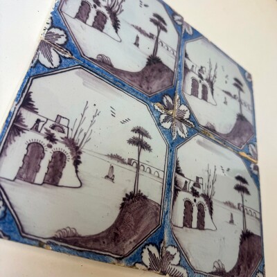 Antique Manganese Blue Dutch Delft Tiles