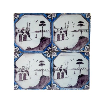Antique Manganese Blue Dutch Delft Tiles