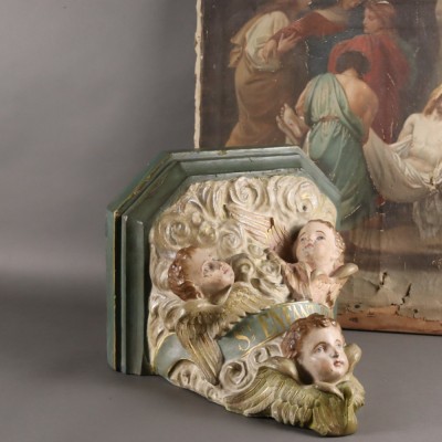 Large 19th Century French plaster Corbel or Wall Bracket 