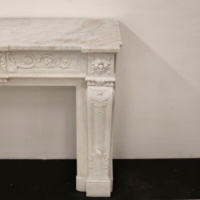Antique 19th Century Carrara Marble Fireplace