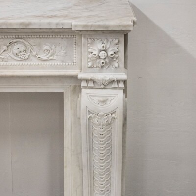 Antique 19th Century Carrara Marble Fireplace