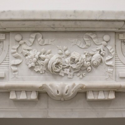 Antique 19th Century Carrara Marble Fireplace