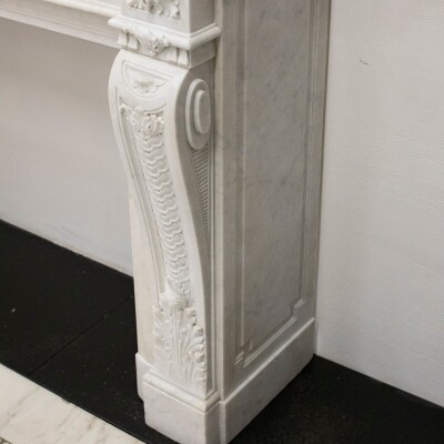 Antique 19th Century Carrara Marble Fireplace