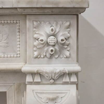 Antique 19th Century Carrara Marble Fireplace