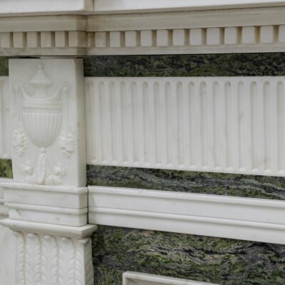 Antique Georgian Chimneypiece with Statuary & Connemara "Irish Green" Marble