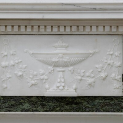 Antique Georgian Chimneypiece with Statuary & Connemara "Irish Green" Marble