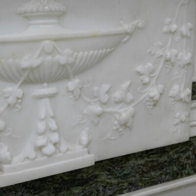 Antique Georgian Chimneypiece with Statuary & Connemara "Irish Green" Marble