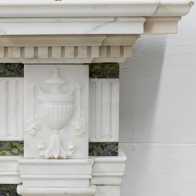 Antique Georgian Chimneypiece with Statuary & Connemara "Irish Green" Marble