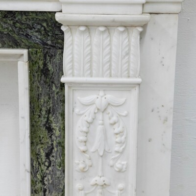 Antique Georgian Chimneypiece with Statuary & Connemara "Irish Green" Marble