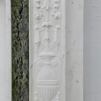 Antique Georgian Chimneypiece with Statuary & Connemara "Irish Green" Marble
