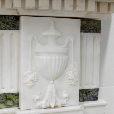 Antique Georgian Chimneypiece with Statuary & Connemara "Irish Green" Marble