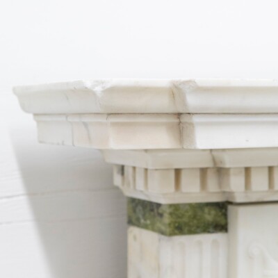 Antique Georgian Chimneypiece with Statuary & Connemara "Irish Green" Marble