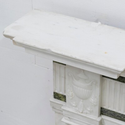 Antique Georgian Chimneypiece with Statuary & Connemara "Irish Green" Marble