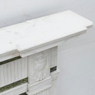Antique Georgian Chimneypiece with Statuary & Connemara "Irish Green" Marble