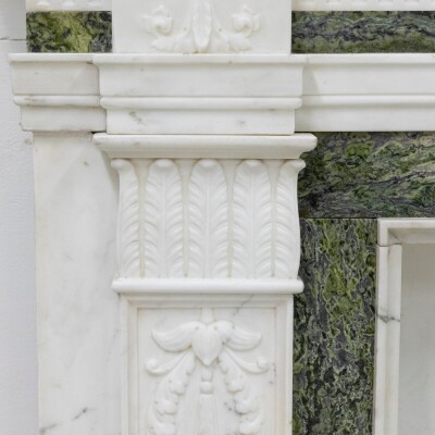 Antique Georgian Chimneypiece with Statuary & Connemara "Irish Green" Marble