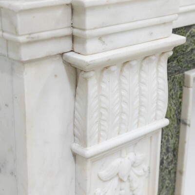 Antique Georgian Chimneypiece with Statuary & Connemara "Irish Green" Marble
