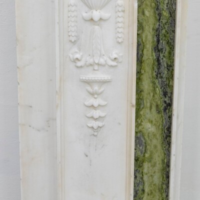 Antique Georgian Chimneypiece with Statuary & Connemara "Irish Green" Marble