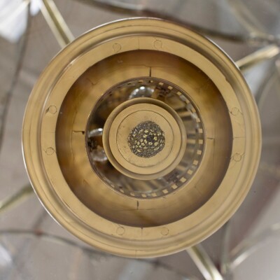 Large English 18th Century Adams Style Polished Brass Hanging Lantern